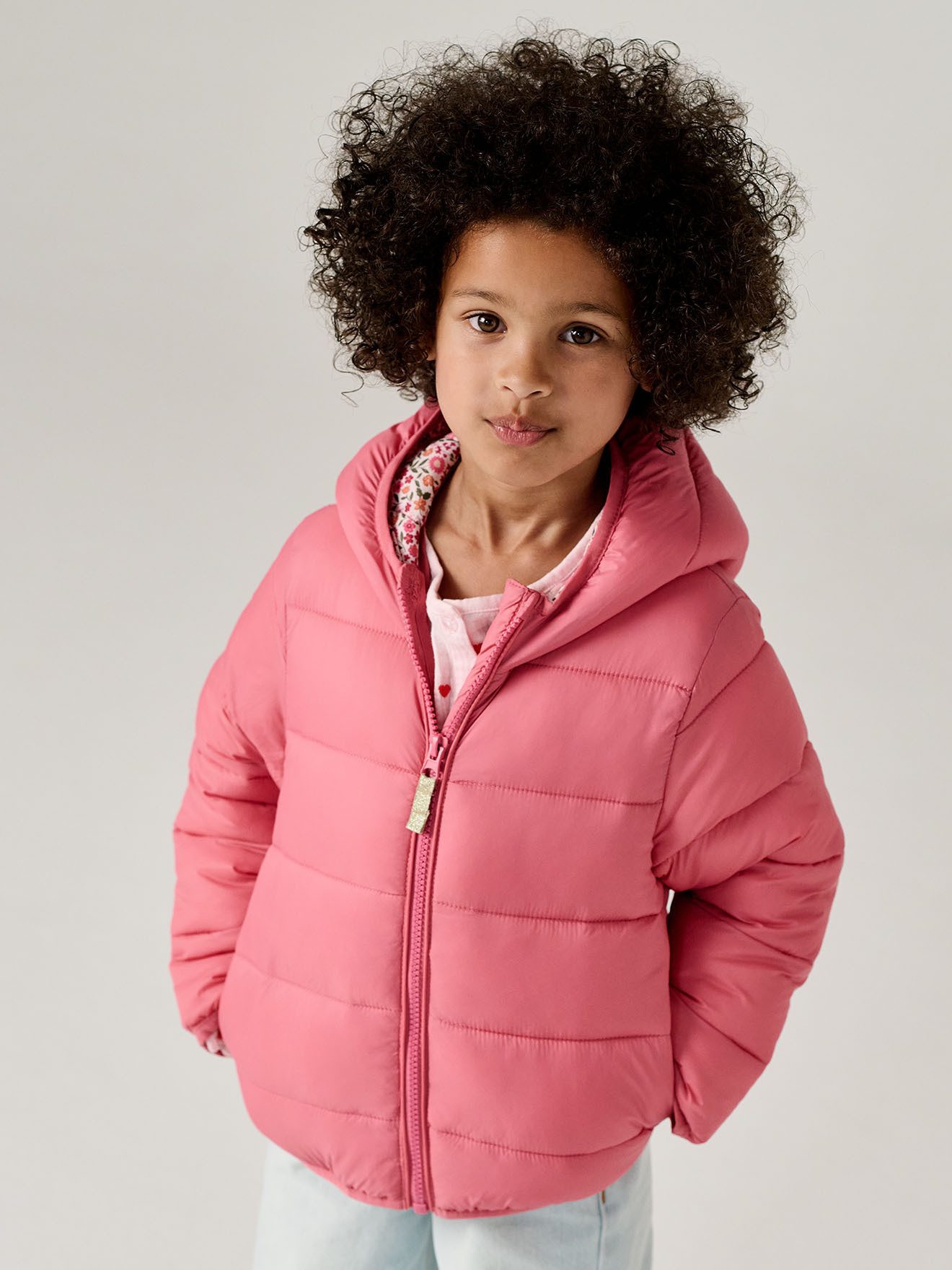 vertbaudet Steppjacke Mädchen Light-Steppjacke mit Kapuze, Recycling-Polyester