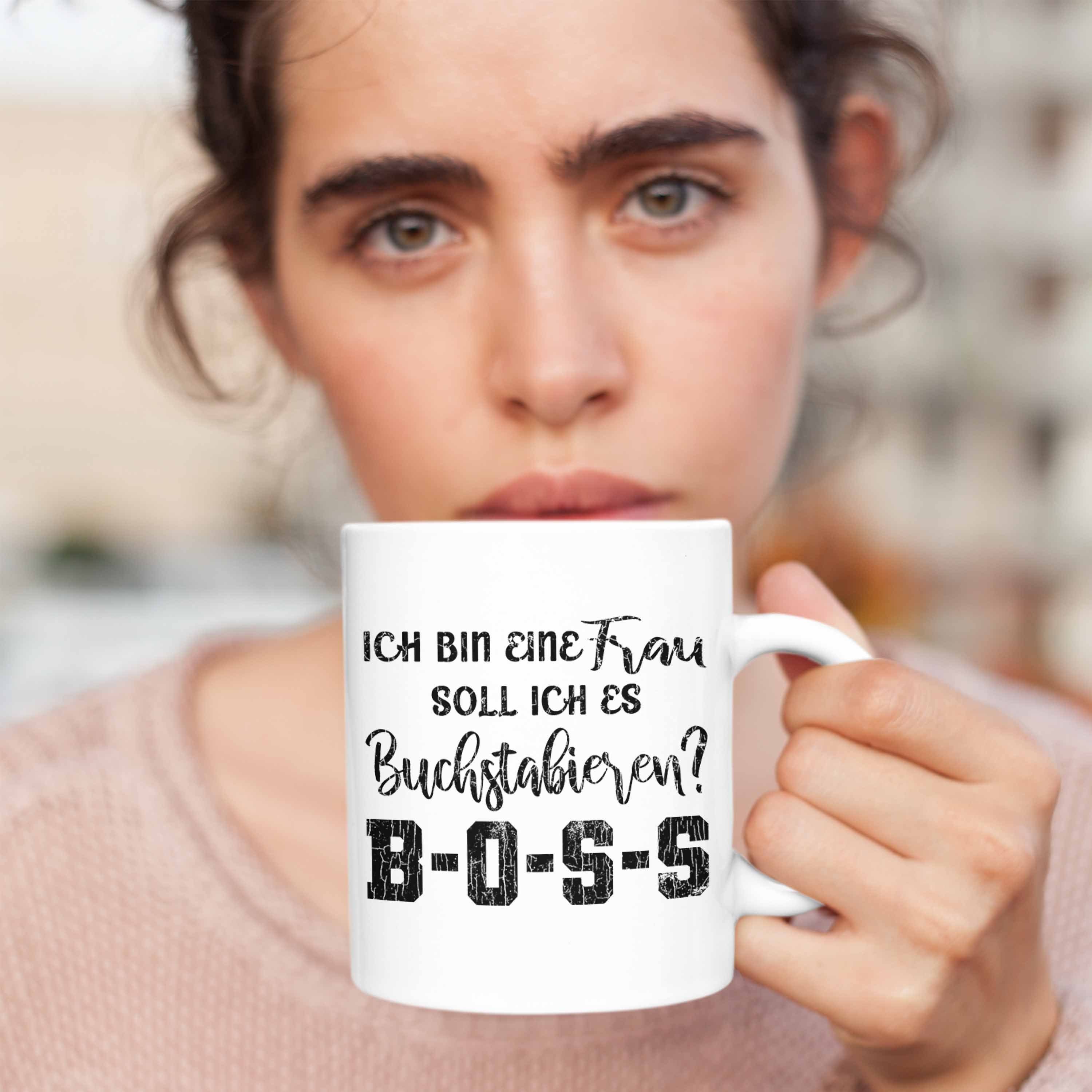 mit Frau Tasse Geschenk Frauen Sprüche Weiss Spruch Kaffeetasse Lustige Mama Spruch Trendation Tasse - Trendation Boss