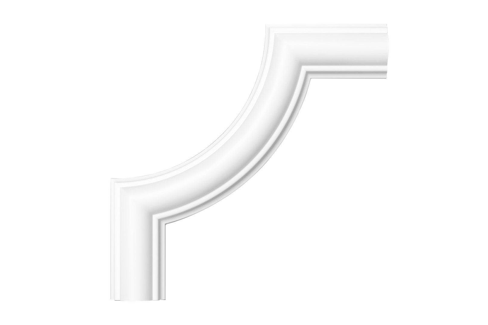 Hexim Stuckleiste HCR501-1, Segment, Stuckleisten aus HDPS Styropor - extrem widerstandsfähig, schneeweiß & modern (Segment) Wandleiste Flachleiste Wohnzimmer flach Zierleiste