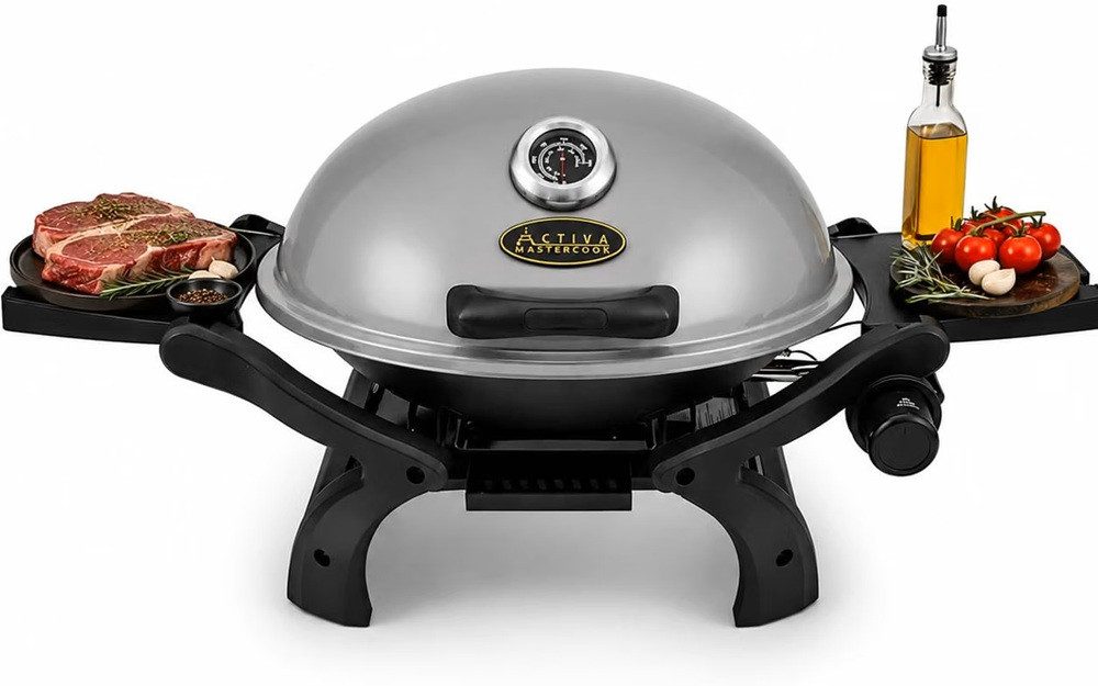 Activa Tischgrill Master cook Camping, schnell auf Betriebstemperatur, einklappbare Seitentische
