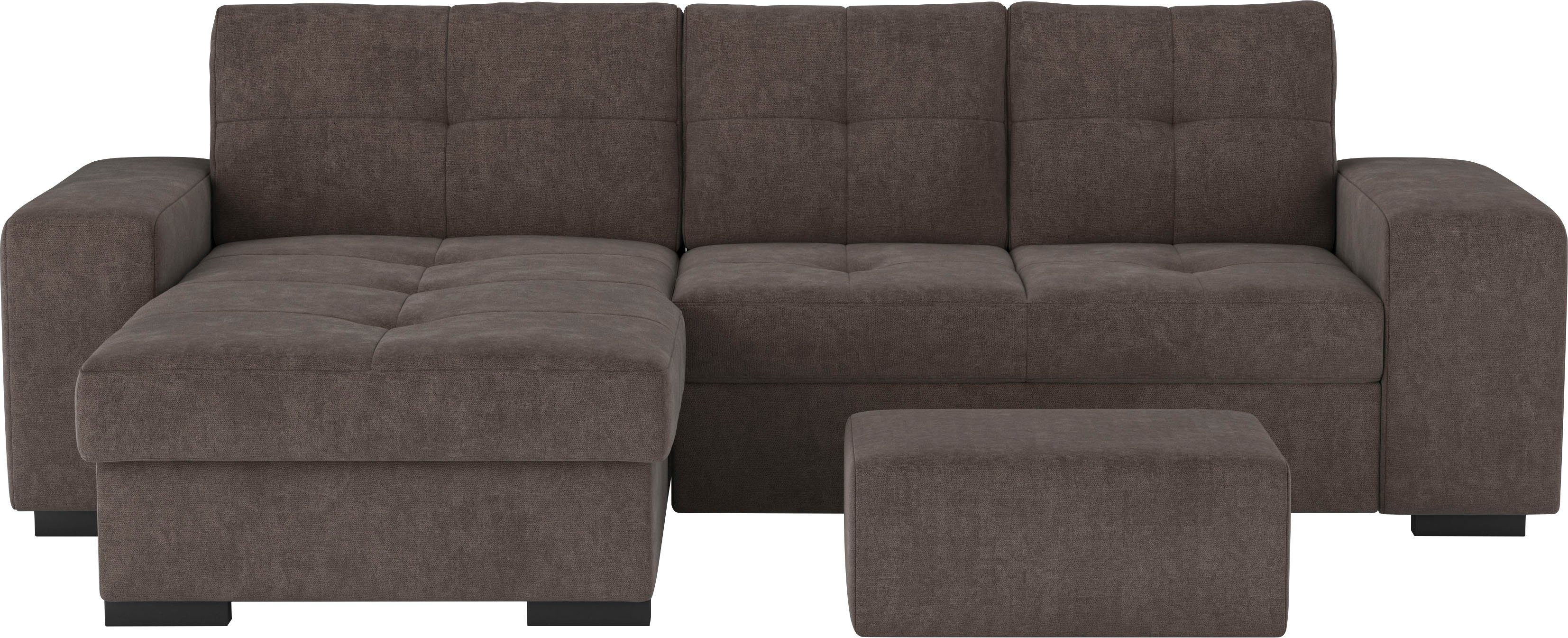 COTTA Ecksofa "Mattina L-Form", mit Hocker, wahlweise mit Bettfunktion & Be günstig online kaufen