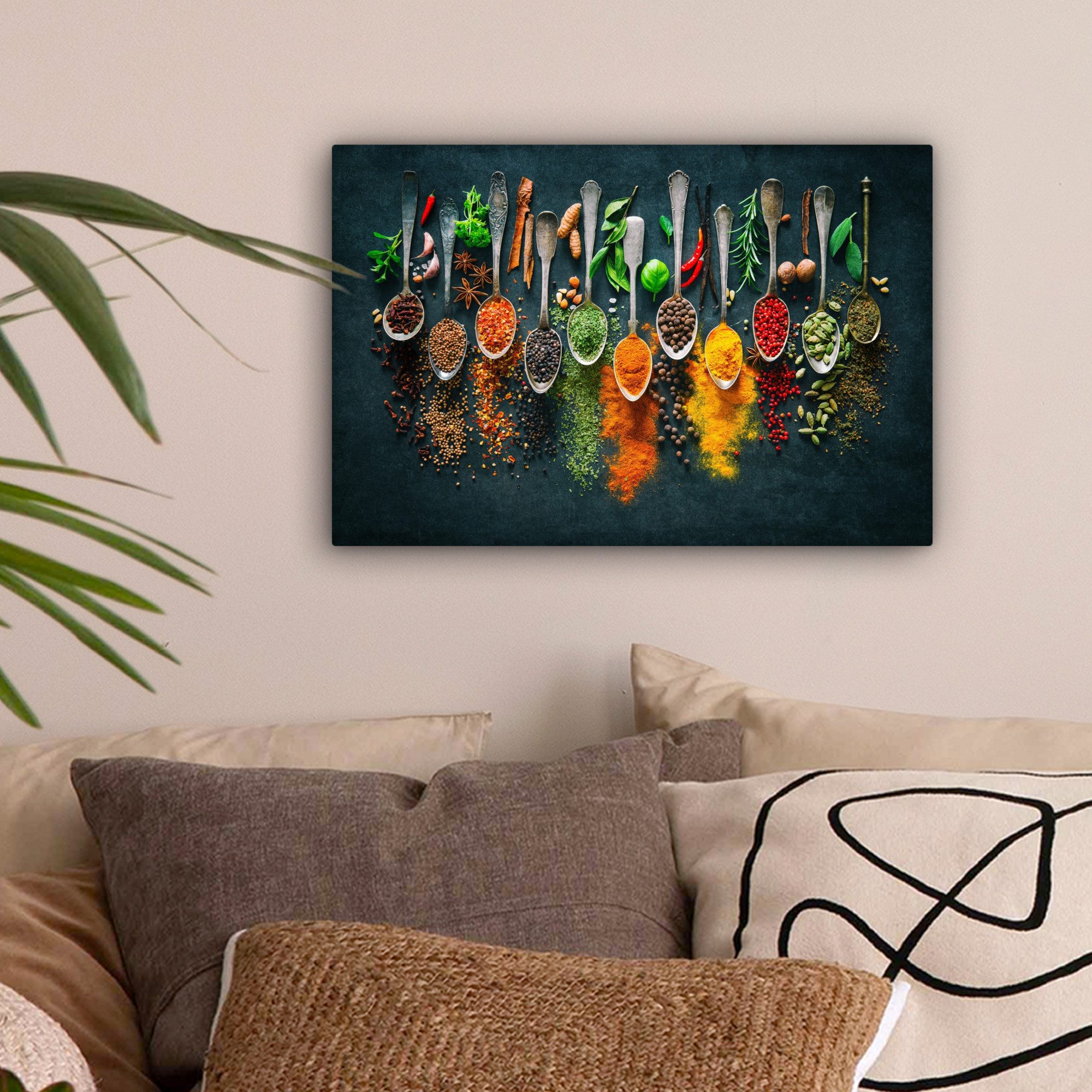 OneMillionCanvasses® Leinwandbild Löffel - Gewürze - Farbenfroh - Gewürze, günstig online kaufen