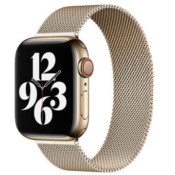 FIDDY Smartwatch-Armband Für Apple Watch 1-9/SE Metallisches Milanaise-Edelstahlarmband, Das Armband passt auf 38/40/41 mm und 42/44/45/49 mm