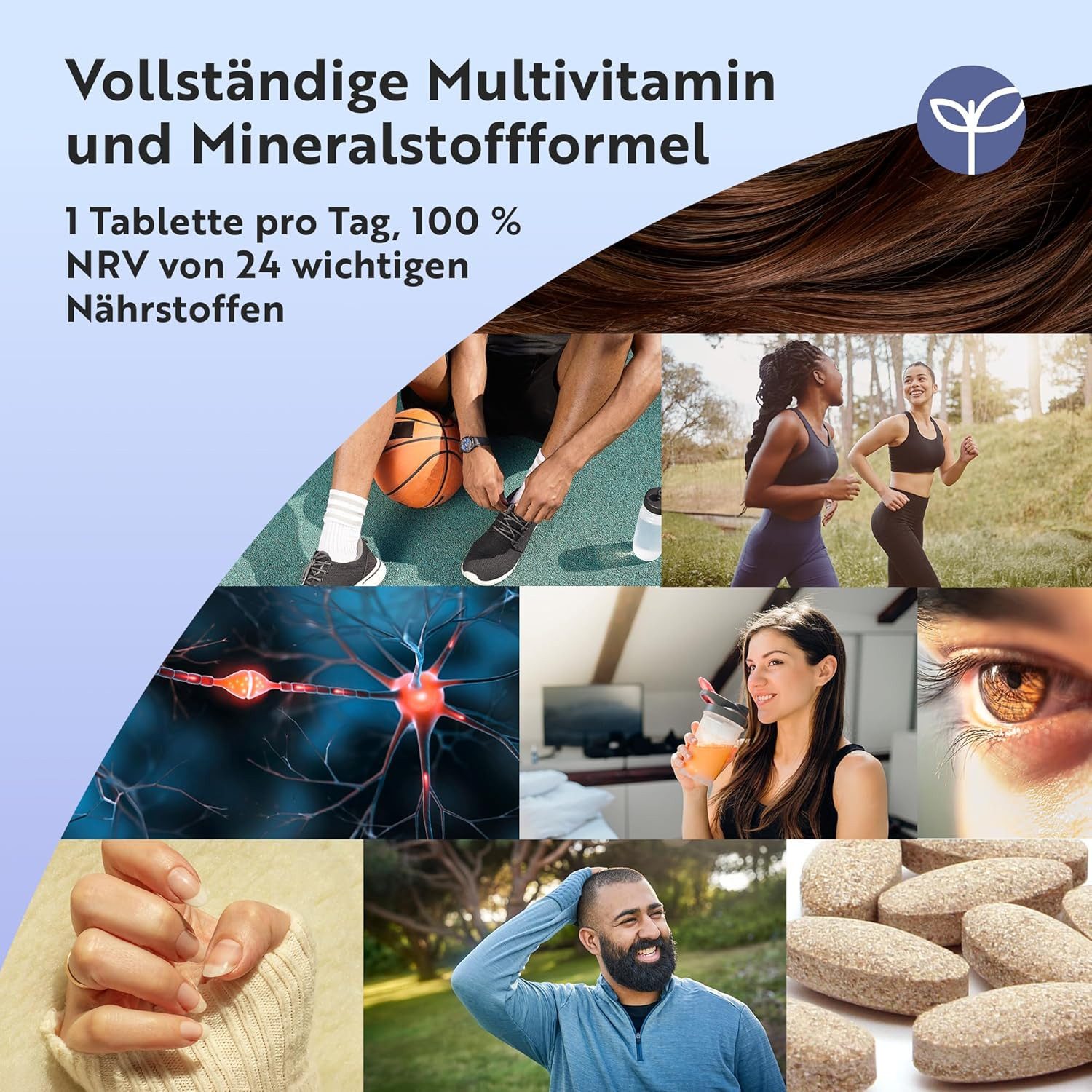 Nutravita Multivitamin & Mineralstoffe – 365 vegane Tabletten Tabletten, 1 er vegane, Multivitamintabletten mit 26 aktiven Vitamine à 365 St., 462 g, 26 Vitamine & Mineralstoffe