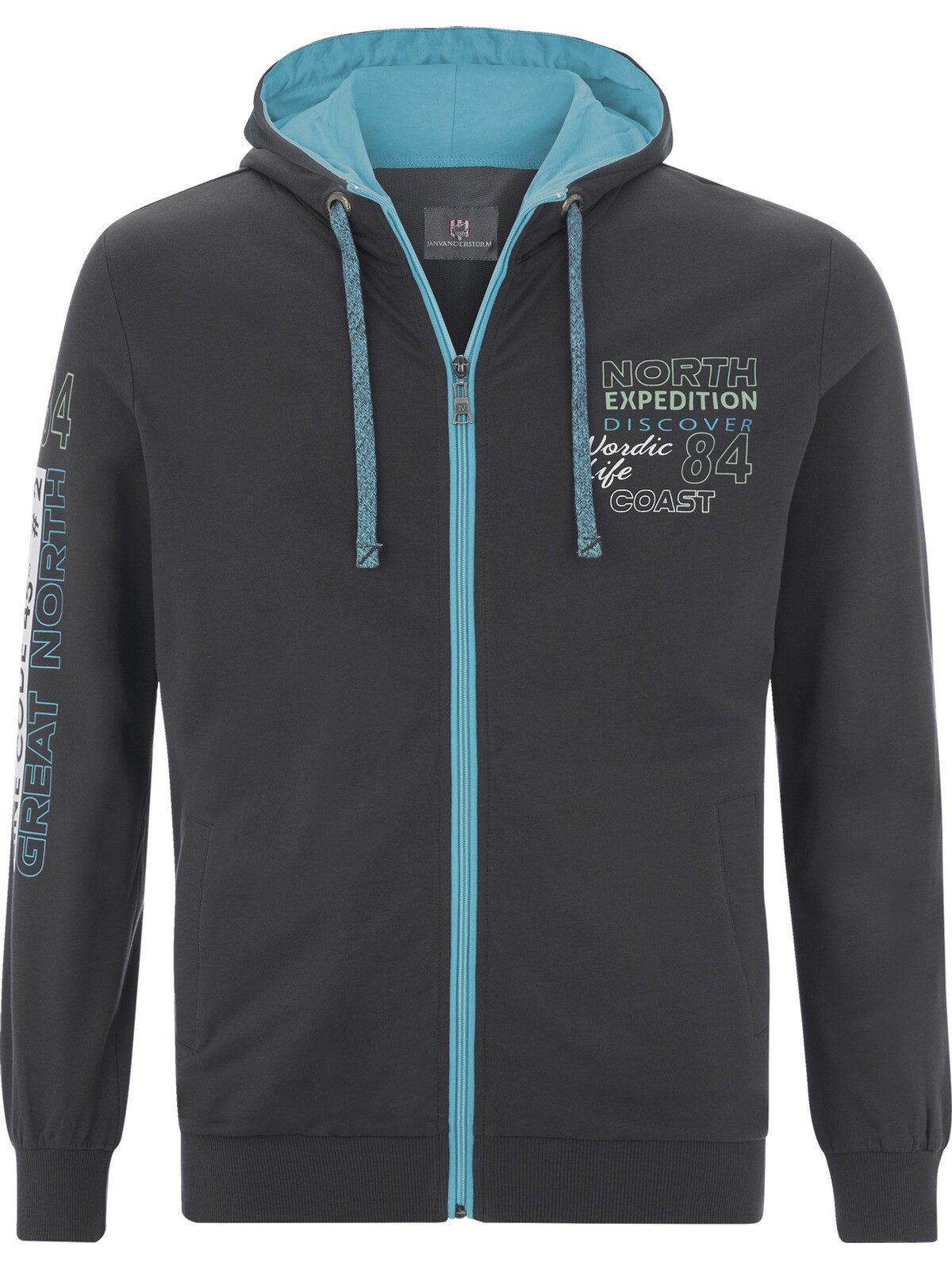 Jan Vanderstorm Kapuzensweatjacke RODERICH aus atmungsaktiver Baumwolle