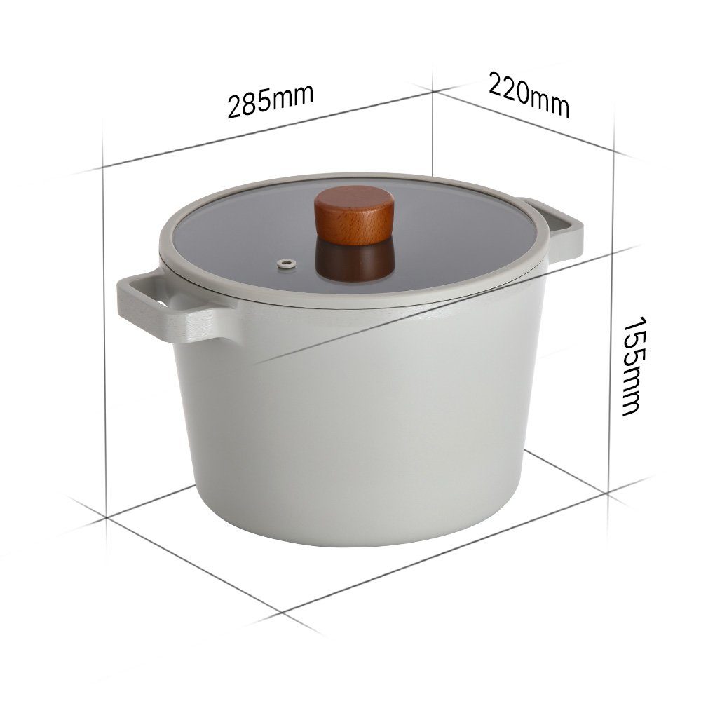 NEOFLAM® Kochtopf FIKA Reserve Suppentopf 22cm inkl. Glasdeckel, Aluminiumguss  (1-tlg)