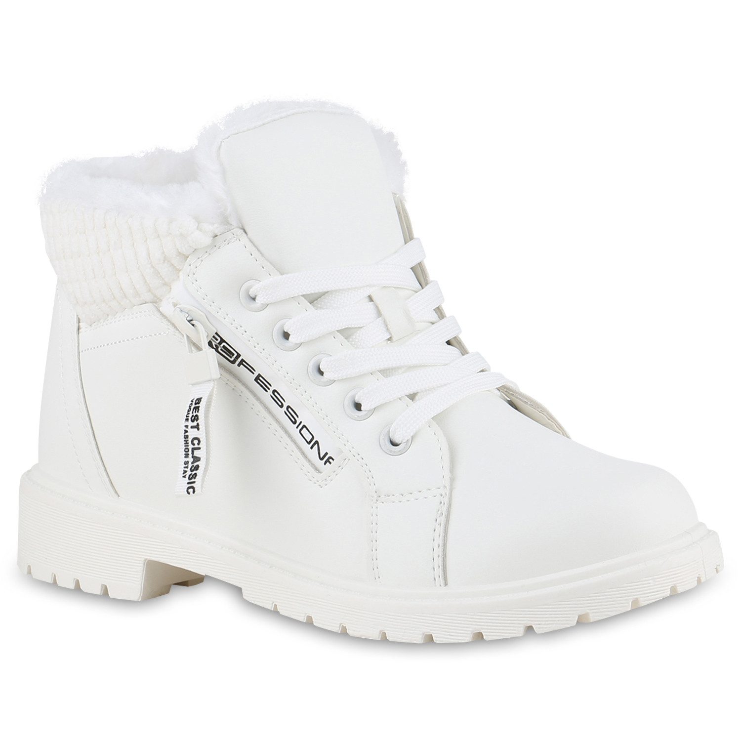 VAN HILL 841489 Stiefelette Damen Warm Gefüttert Worker Boots Stiefelette Bequem Prints
