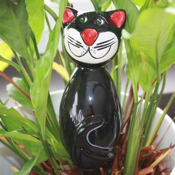 Tangoo Gartenfigur Tangoo Keramik-Katze MINI schwarz glänzend, (Stück)