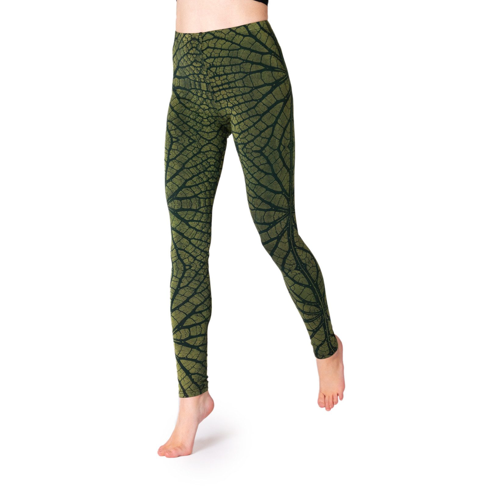 PANASIAM Leggings Unikat Batik Leggings modern mit Blattmuster elastische S günstig online kaufen