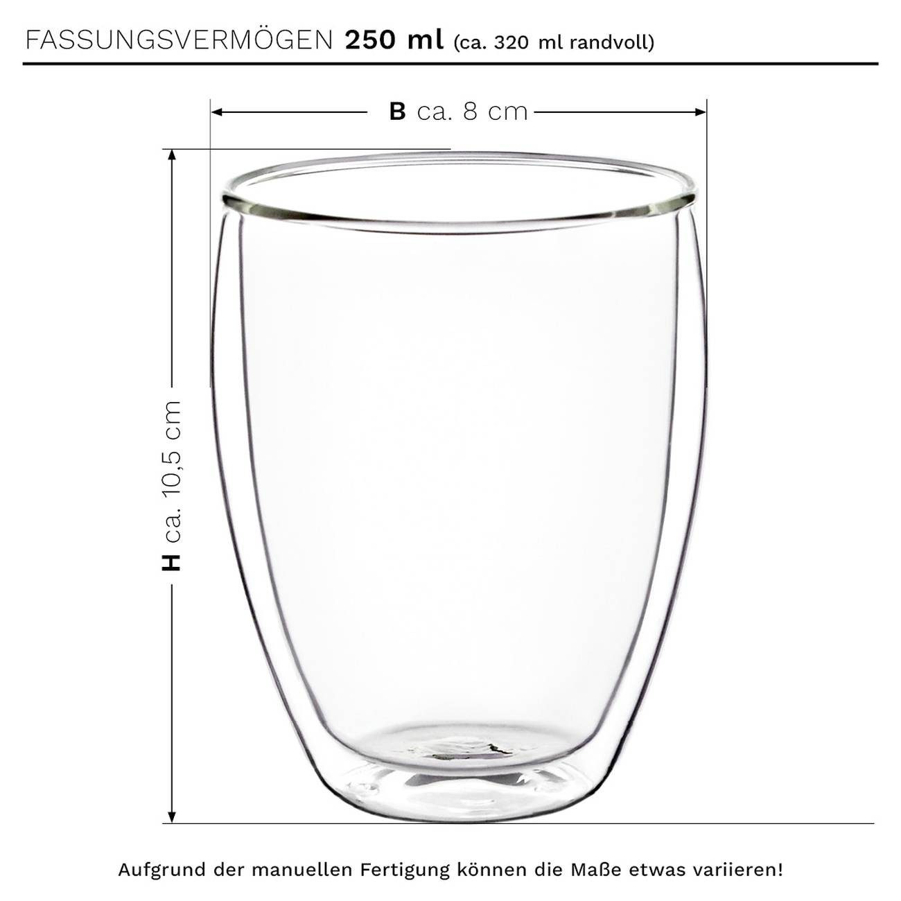 Creano Tee Doppelwandiges Thermoglas 2er-Set, 250ml inkl. 2x ErblühTeelini Weiß, 1 x 2 St.