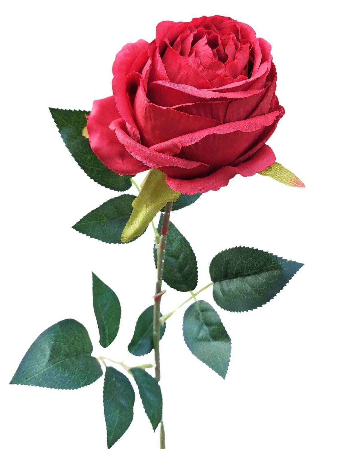 Kunstblume Künstliche Rose CHERLEN, rot, 60cm, Ø10cm Rose, artplants, Höhe 65.0 cm