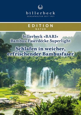 Naturfaserbettdecke, Bari Superlight, Bettdecke in 135x200 cm, 155x220 cm, Sommer, billerbeck, Füllung: Bambusfüllung, Bezug: 100% Baumwolle, Sommerdecke mit Bambusfüllung