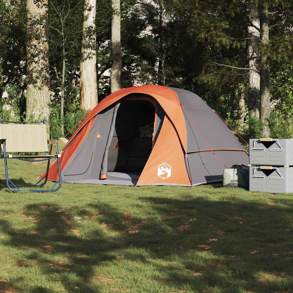 furnicato Faltzelt Campingzelt Kabine 218/263 x 252 x 128 cm Grau und Orange, (1 tlg)