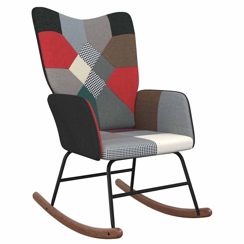 vidaXL Schaukelstuhl Schaukelsessel mit Hocker Patchwork günstig online kaufen