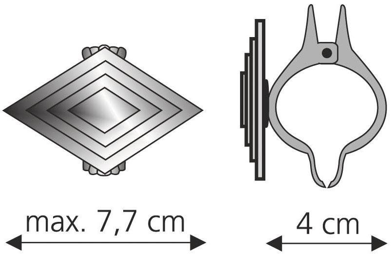 Dekoklammer Rhombus, Liedeco, Gardinen, Vorhänge, (Packung, 2-St), für  Gardinen, Vorhänge
