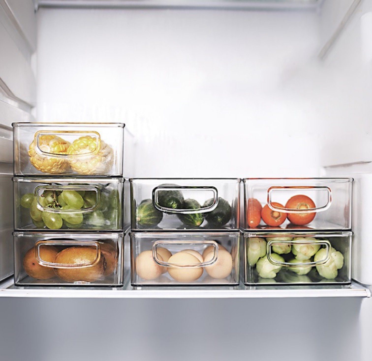 Pizzaschneider Kühlschrank 2er BAYLI Set - für Stapelbar, die Organizer Aufbewahrungsbox