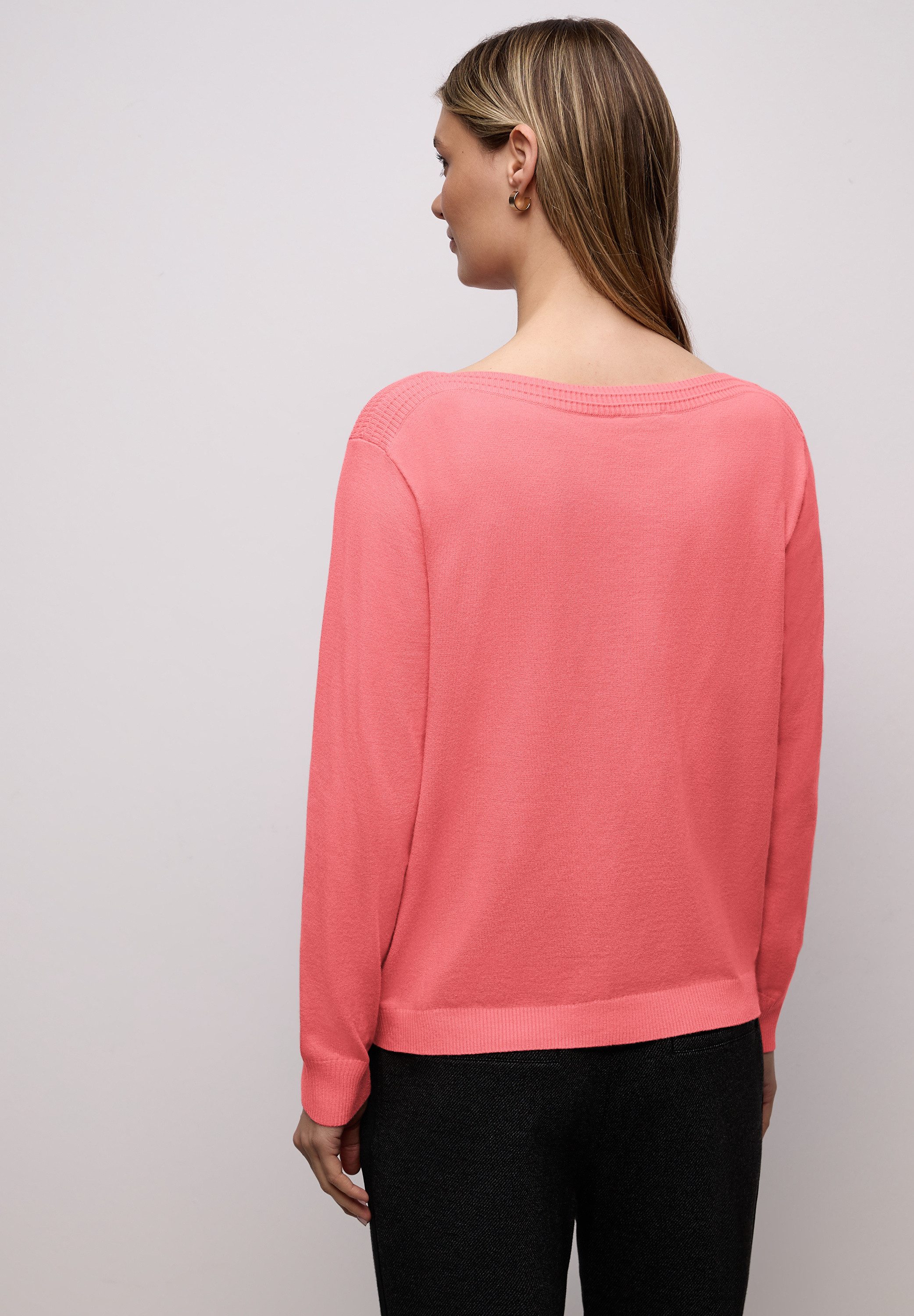 STREET ONE Strickpullover U-Boot-Ausschnitt mit Strukturdetails