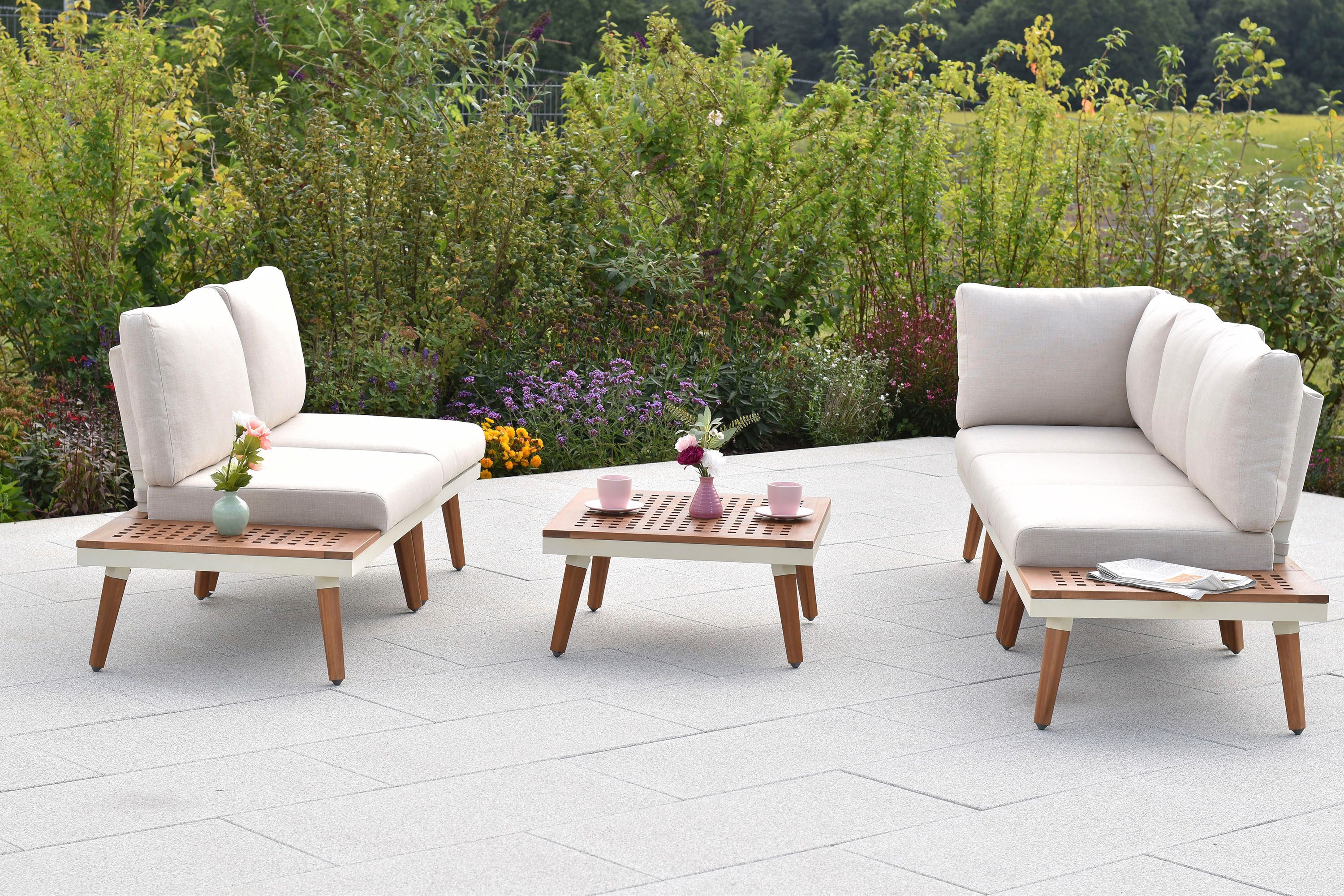 MERXX Gartenlounge-Set »Delphi«, (Set, 13-tlg), Eckbank mit seitlichen Abla günstig online kaufen