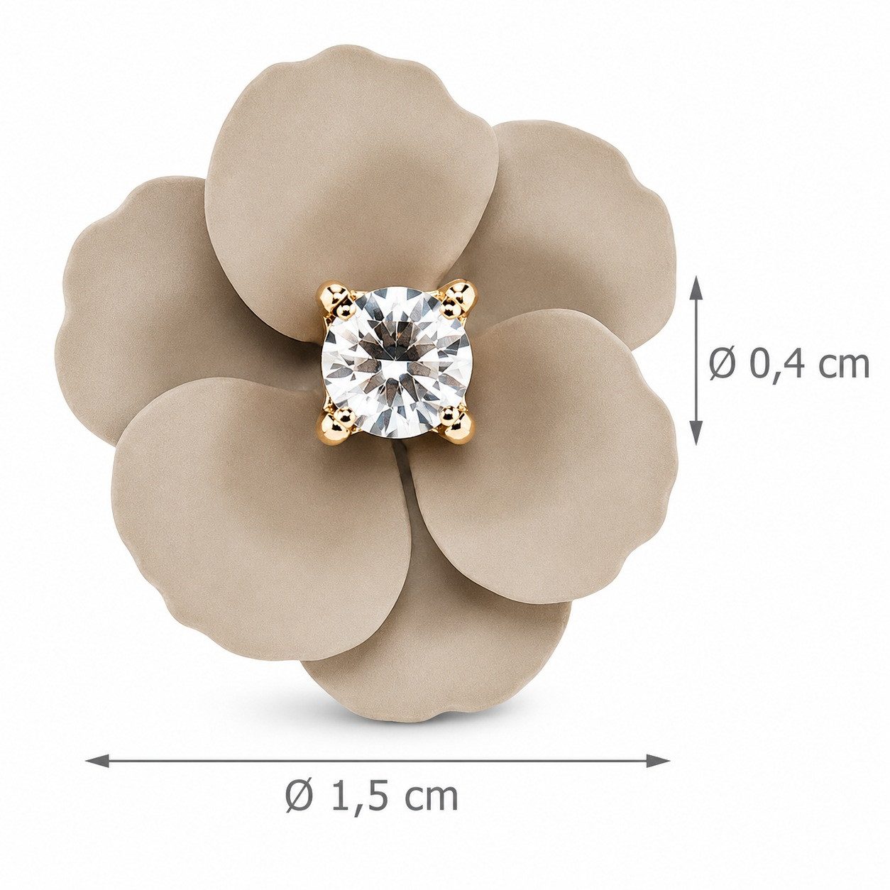 LUISIA® Paar Ohrstecker Ohrringe "Nelia" mit Blumen (2-tlg., inkl. Schmuckbox), 16 Karat vergoldet