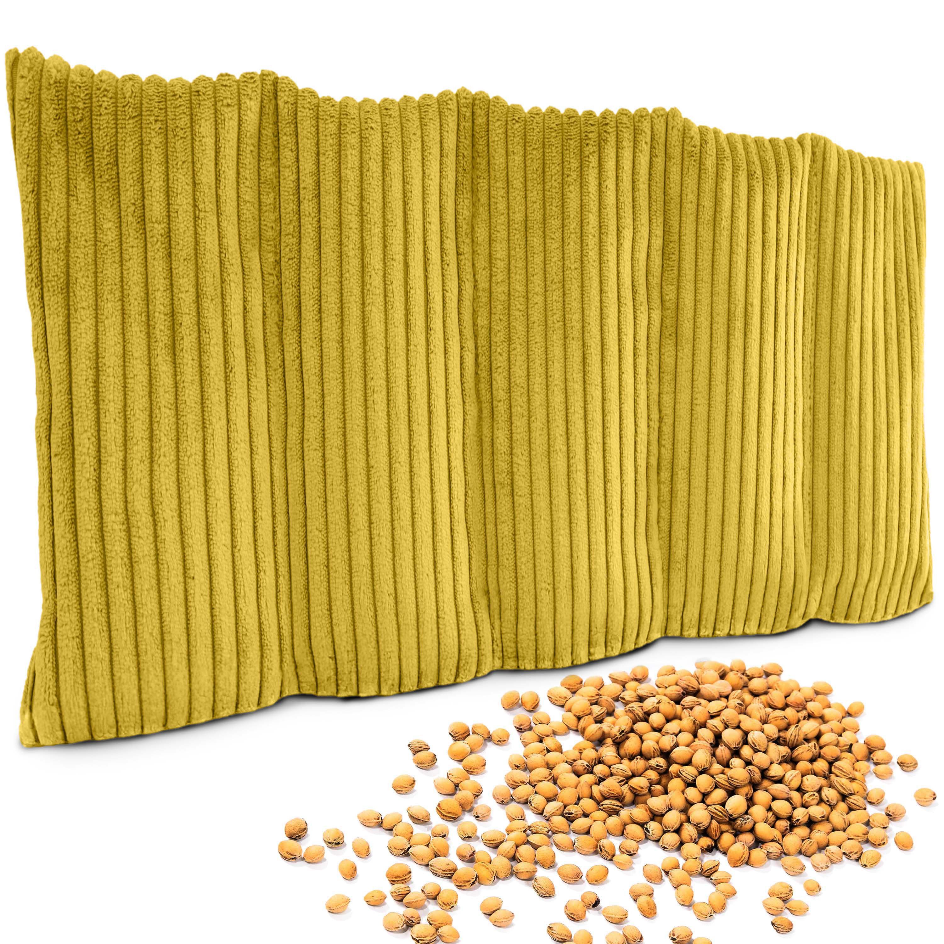 Amilian Kirschkernkissen 55x20 cm - Körnerkissen 100 % Kirschkernen - Wärmekissen Kältekissen, vielseitig einsetzbar im Alltag, Kirschkernkissen für Mikrowelle, Körnerkissen