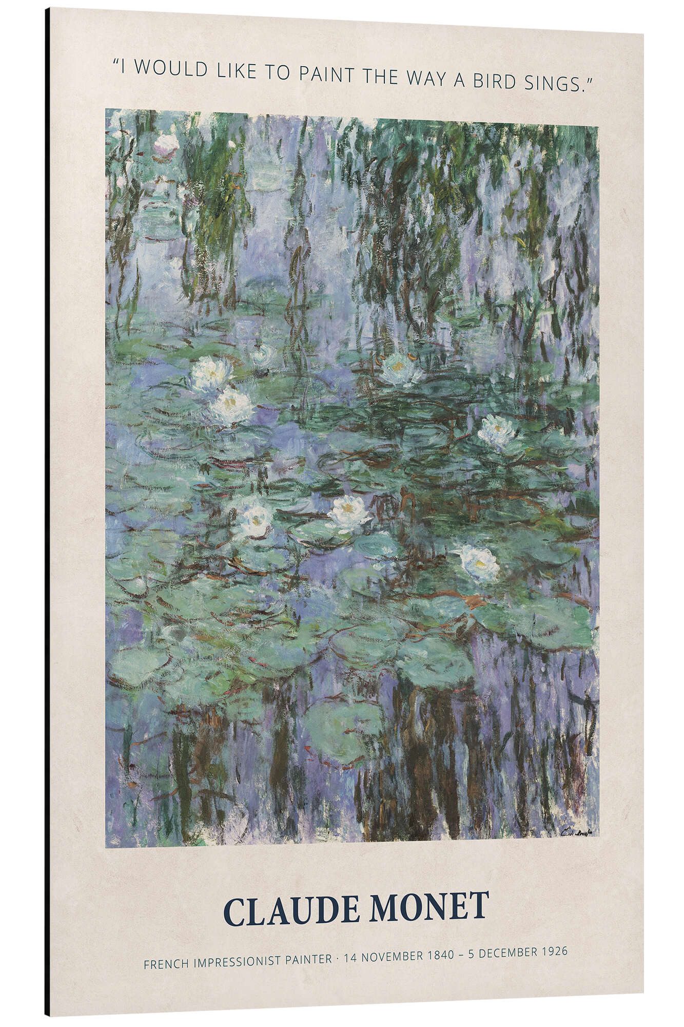 Posterlounge Wandbild Paint the Way a Bird Sings, Claude Monet, erhältlich als Poster, Leinwandbild, Wandsticker oder Acrylglasbild