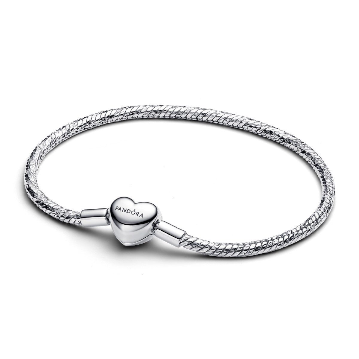 Pandora Armband Pandora Schlangen-Gliederarmband Facette Herzverschluss Silber 594236C