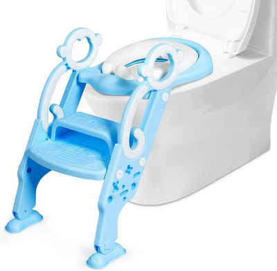 KOMFOTTEU Baby-Toilettensitz Töpfchentrainer, mit Treppe Armlehnen
