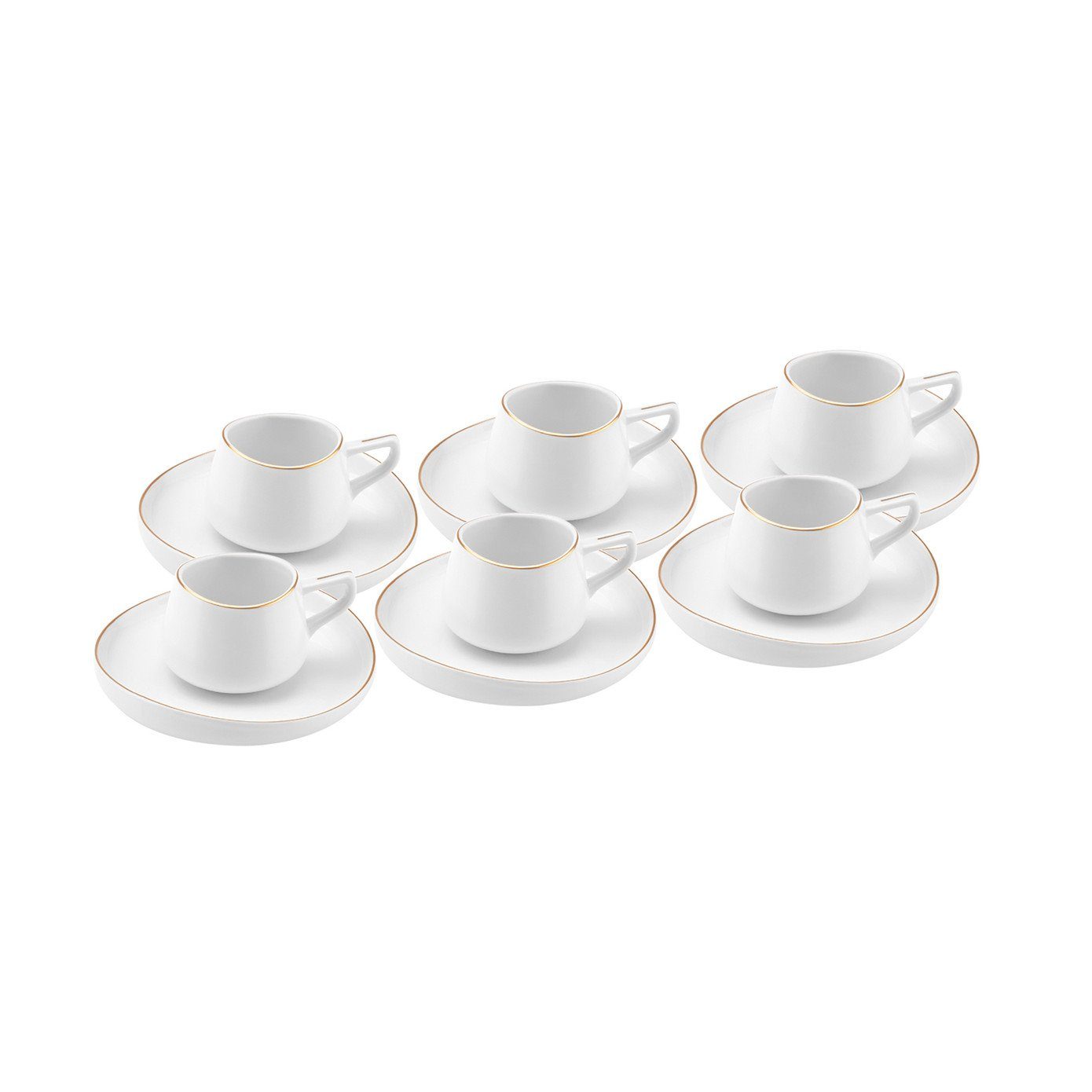 Karaca Kaffeeservice Karaca Streamline Hole 90ml Kaffeettase mit Untertasse für 6 Personen