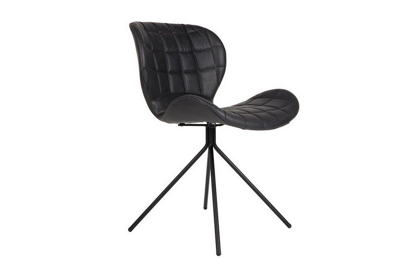 Zuiver Stuhl Esszimmerstuhl OMG Leder Metall schwarz