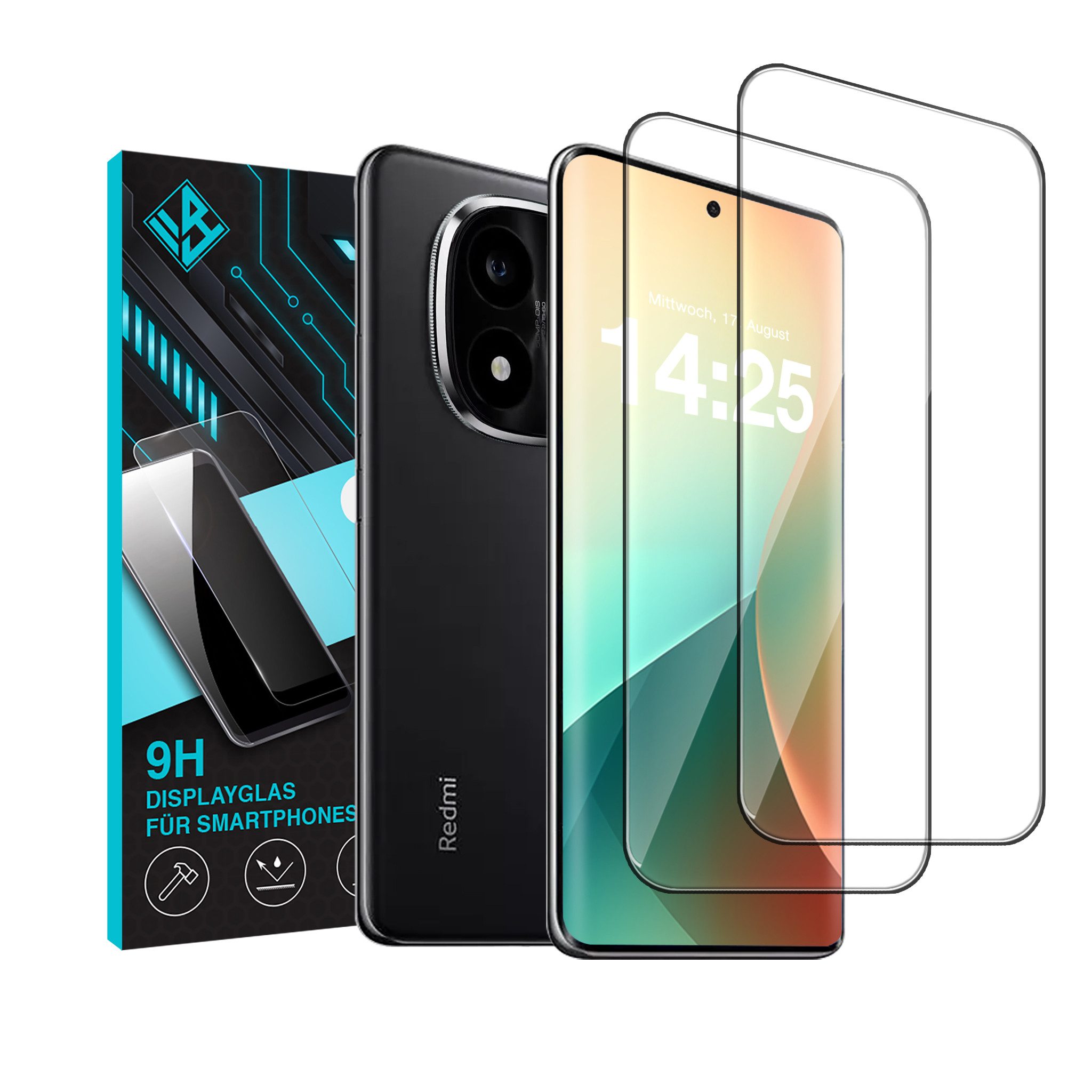Tec-Expert Displayschutzglas 2X 9H Displayglas für Xiaomi Redmi Note 14 Pro 5G / 14 Pro+ 5G für Xiaomi Redmi Note 14 Pro 5G / 14 Pro+ 5G, Displayschutzfolie, 2 Stück, Displayschutz, Schutzglas, Bildschirmschutz, kratz- & stoßfest