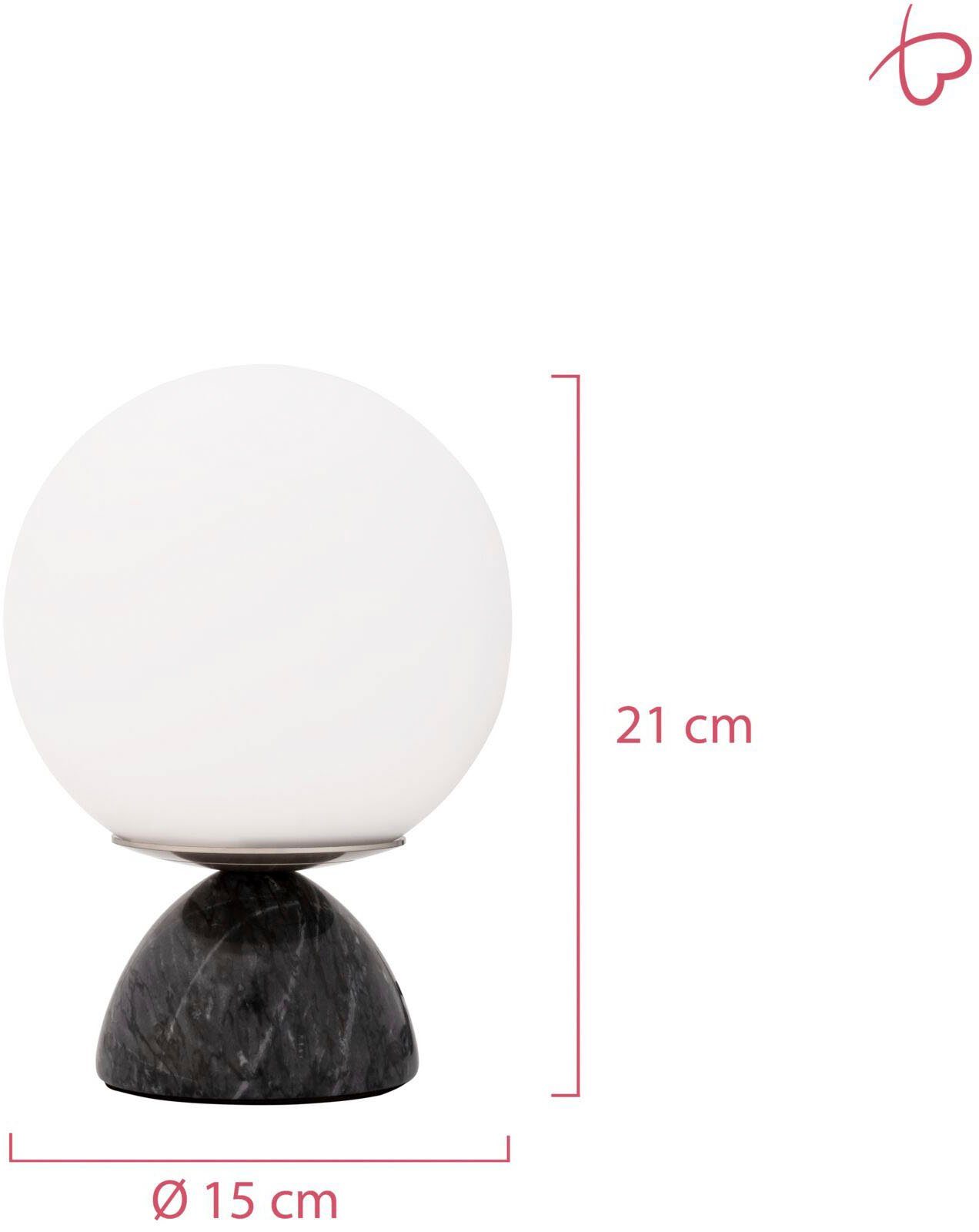 Pauleen Tischleuchte Shining Pearl Schwarz/Weiß 230V max20W ohne Leuchtmittel, E14 Marmor/Glas, Ein-/Ausschalter