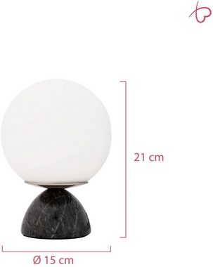 Pauleen Tischleuchte Shining Pearl max20W Schwarz/Weiß 230V Marmor/Glas, Ein-/Ausschalter, ohne Leuchtmittel, E14