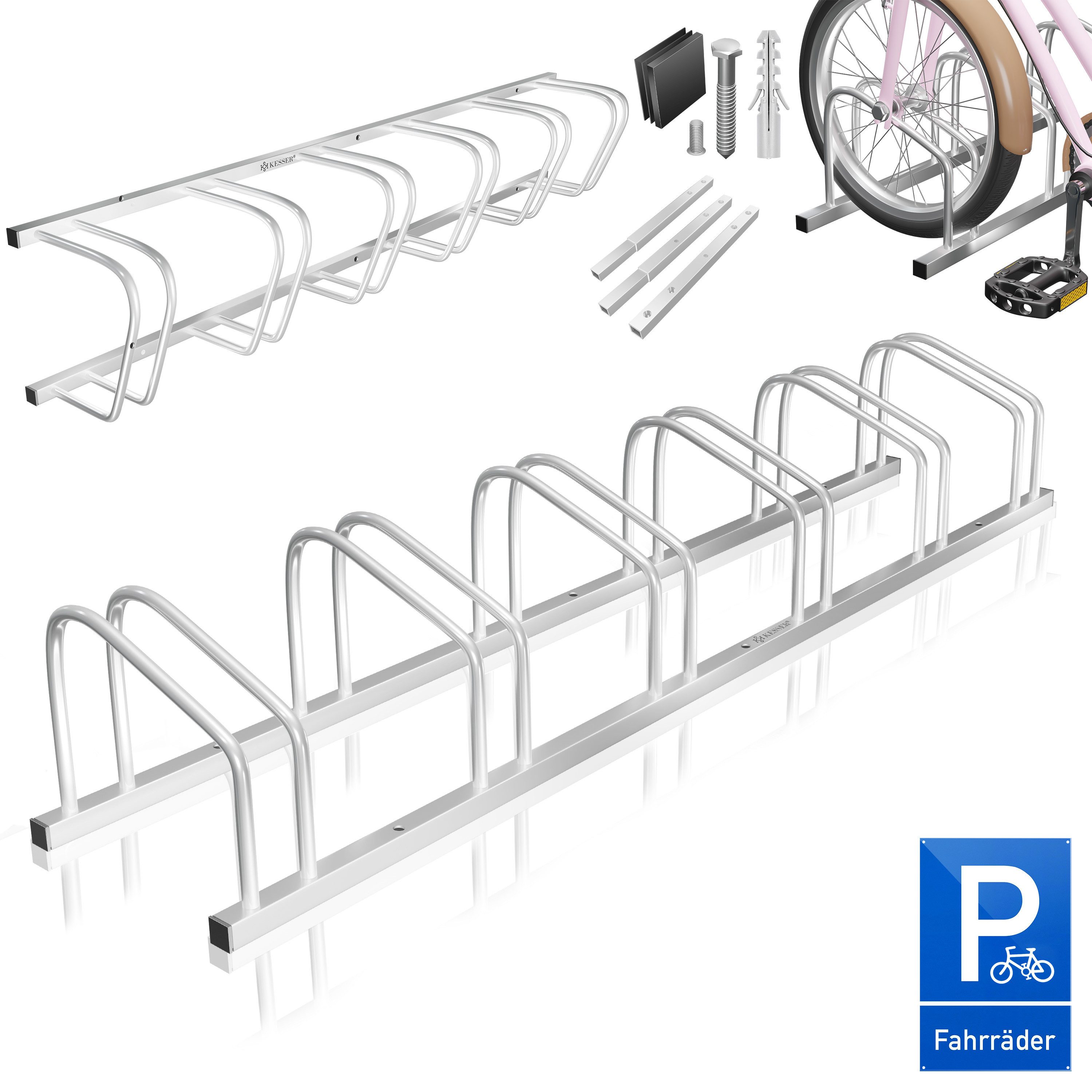 KESSER Fahrradständer, inkl. Parkschild Mehrfachständer mit 37cm Radabstand