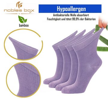 NoblesBox Diabetikersocken Damensocken (Beutel, 4 Paar) Bambussocken