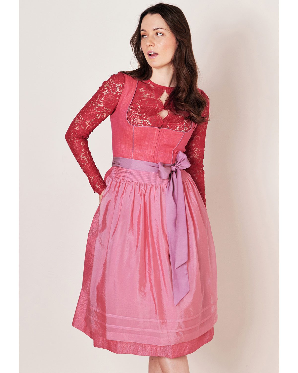 KRÜGER COLLECTION Dirndl Dirndl 'Linette' 115667, Rot 60cm günstig online kaufen