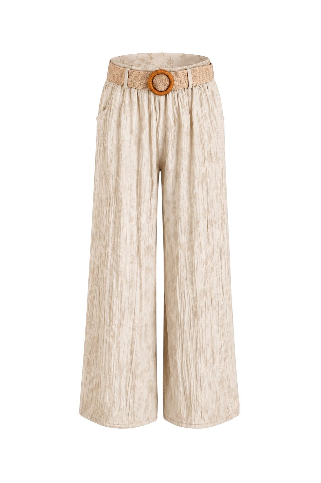 Mississhop Palazzohose Damen Palazzo Hose mit weitem Bein und elastischem Bund mit Gürtel S/M