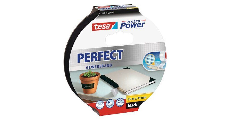 Montageband tesa extra Power Gewebeband Perfect 25 m x 19 mm