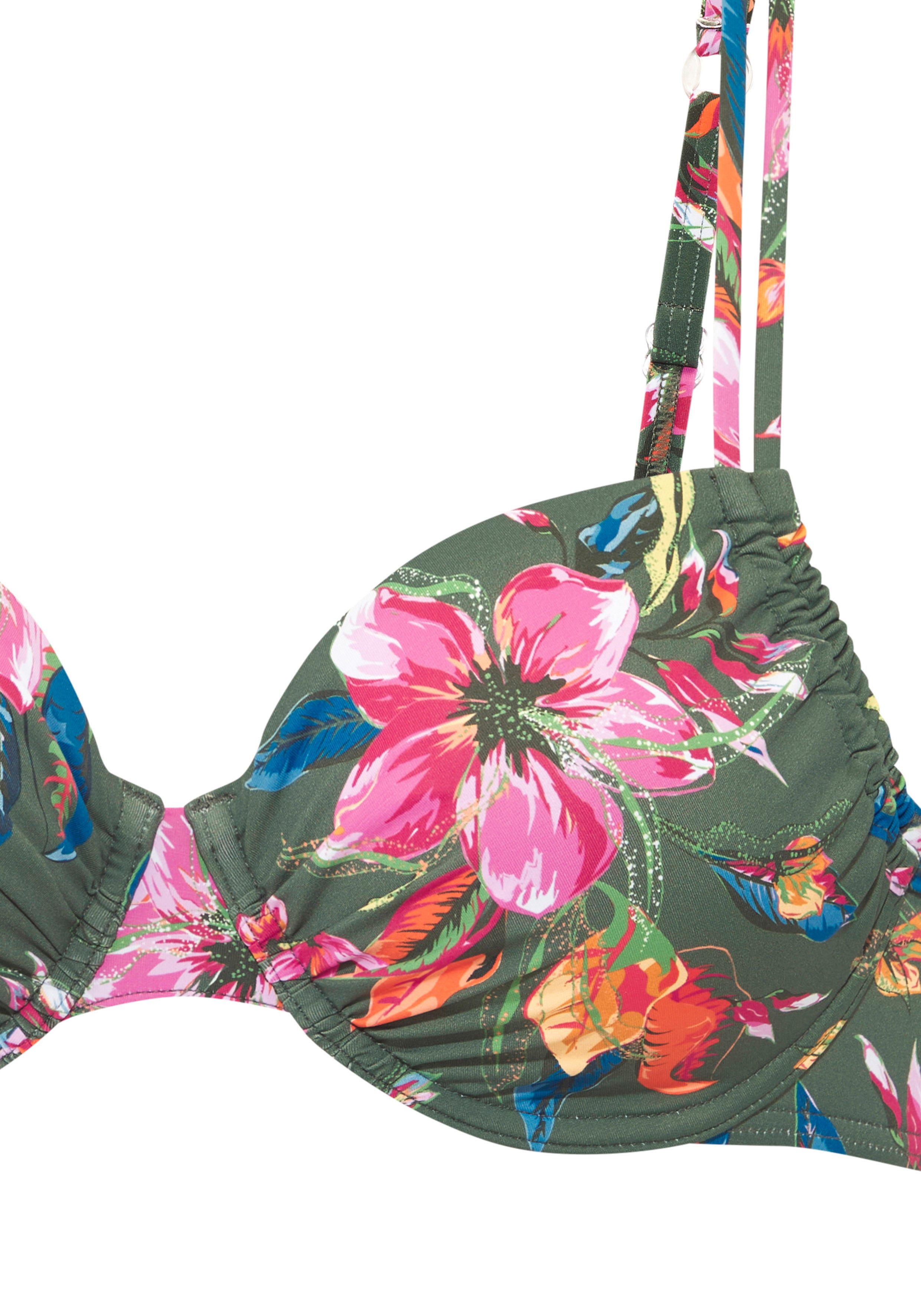 LASCANA Bügel-Bikini-Top Malia, mit tropischem Print