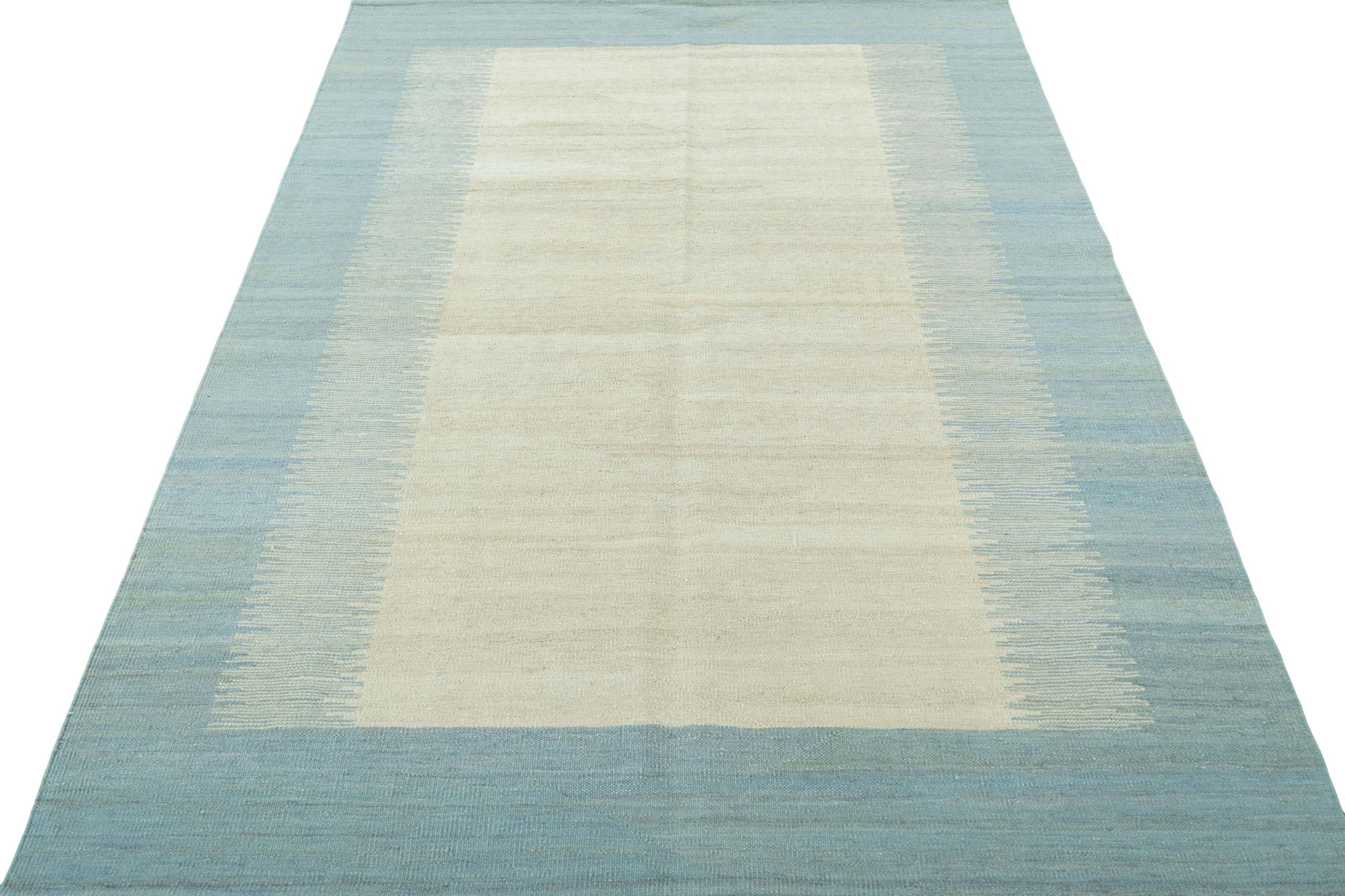CABBEL Orientteppich 220x156 cm Kandou Beige Kelim Teppich Schurwolle Handgewebt Unikat, rechteckig, Höhe: 4 mm, 100% Schurwolle – weich und pflegeleicht