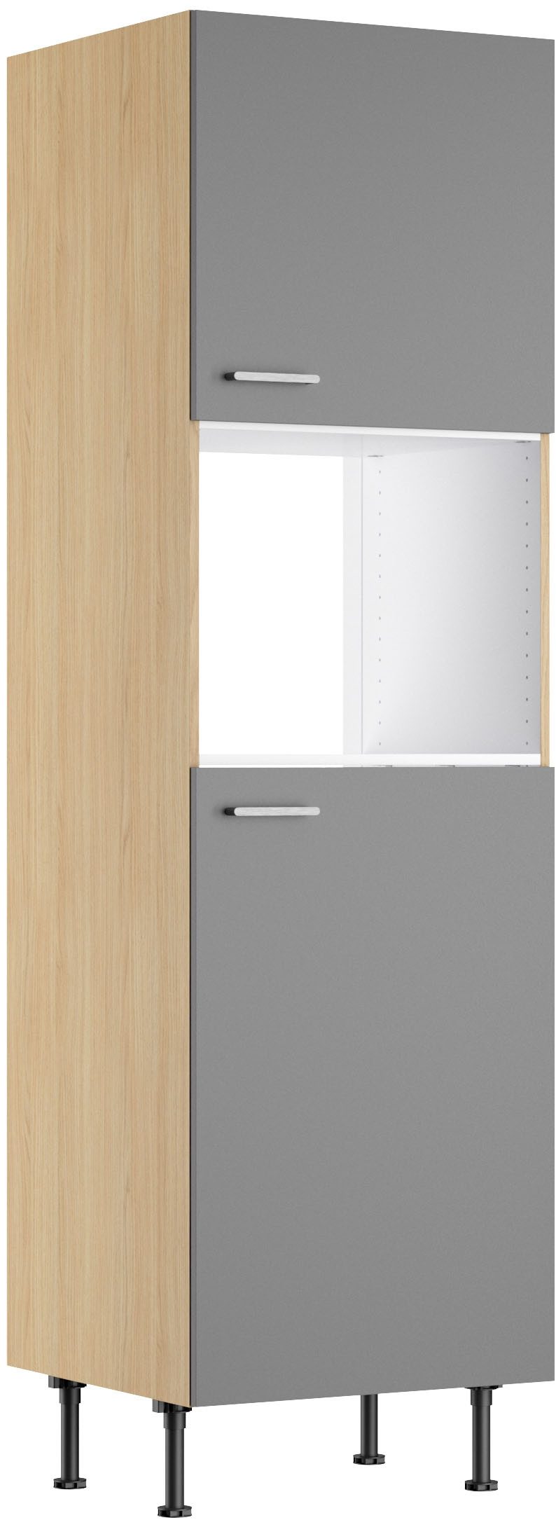 KOCHSTATION Mikrowellenumbauschrank KS-Lucy Breite 60 cm, mit 2 Türen, Soft-Close, höhenverstellbare Füße