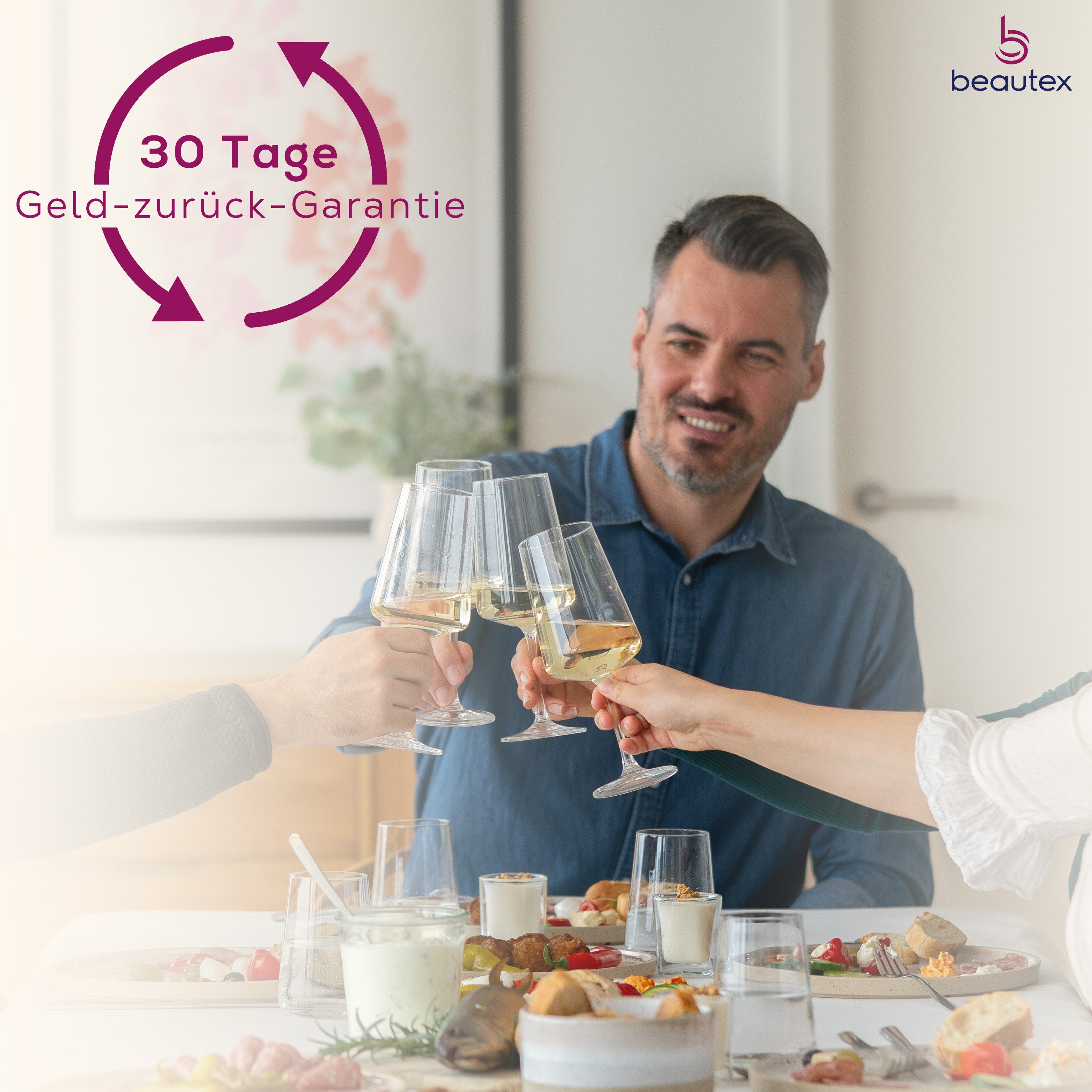 Beautex Tischdecke Damast Tischwäsche 100% Baumwolle, Vollzwirn, Gastronomie (1-tlg), Mercerisierte Vollzwirn-Qualität, 205 g/m², kochfest bis 95 °C – Bild 5 von 5