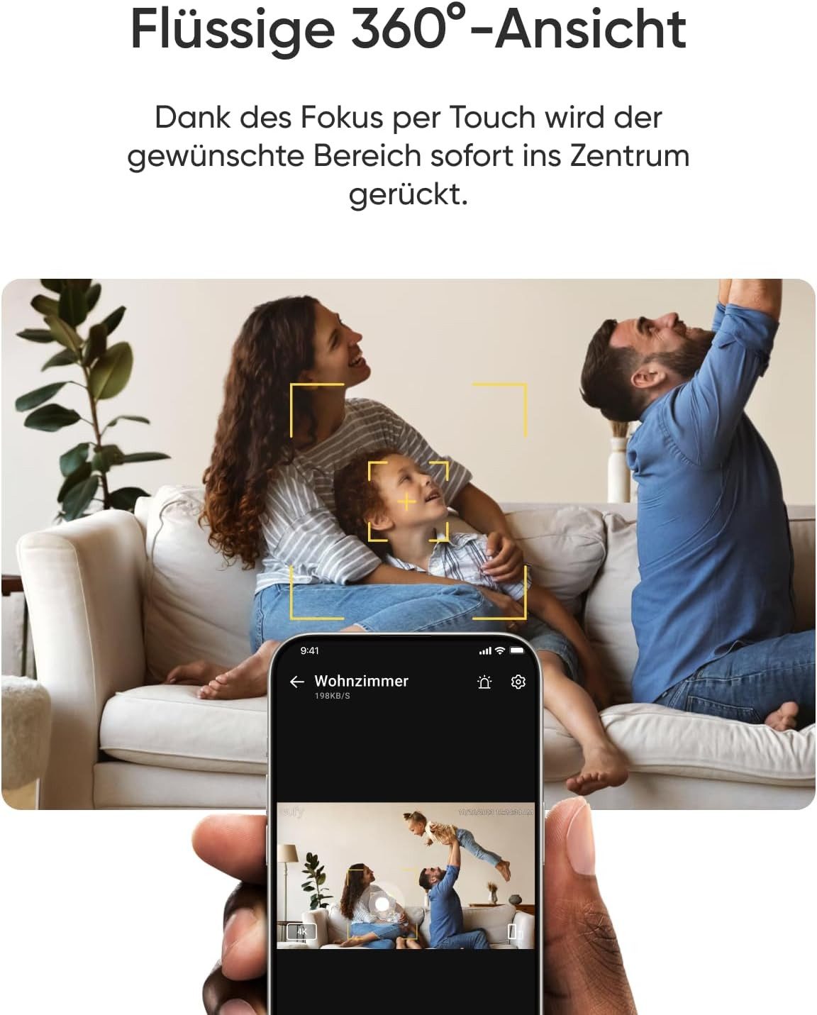 eufy Security Indoor Kamera E30 4K 8MP UHD Sicherheitskamera, 360° Abdeckung, 6× optischer Zoom (Innenbereich, Bewegungssensor)