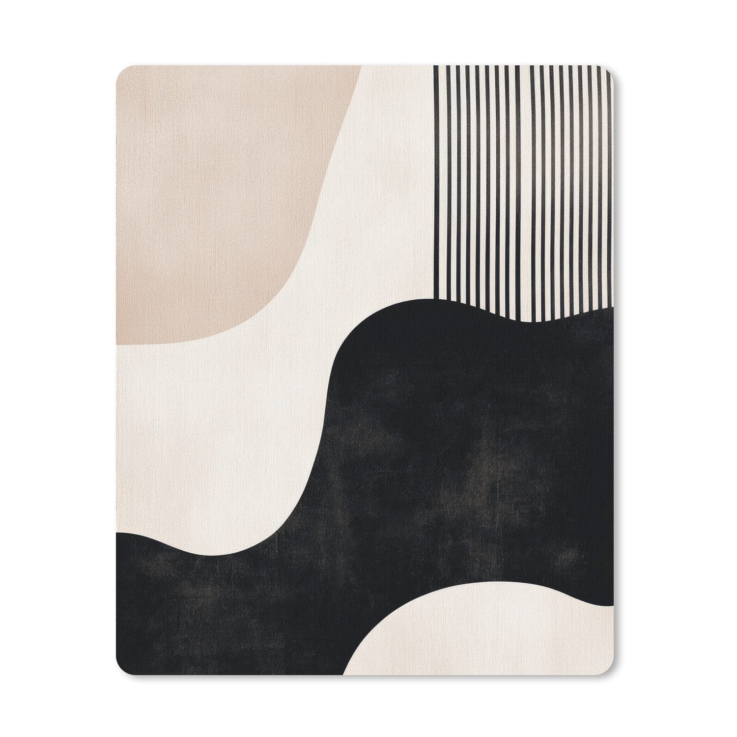 MuchoWow Mauspad Abstrakt - Japandi - Beige - Modern (1-St), Gaming, Mousepad Klein, Büro Zubehör, Mausunterlage, 19x23 cm