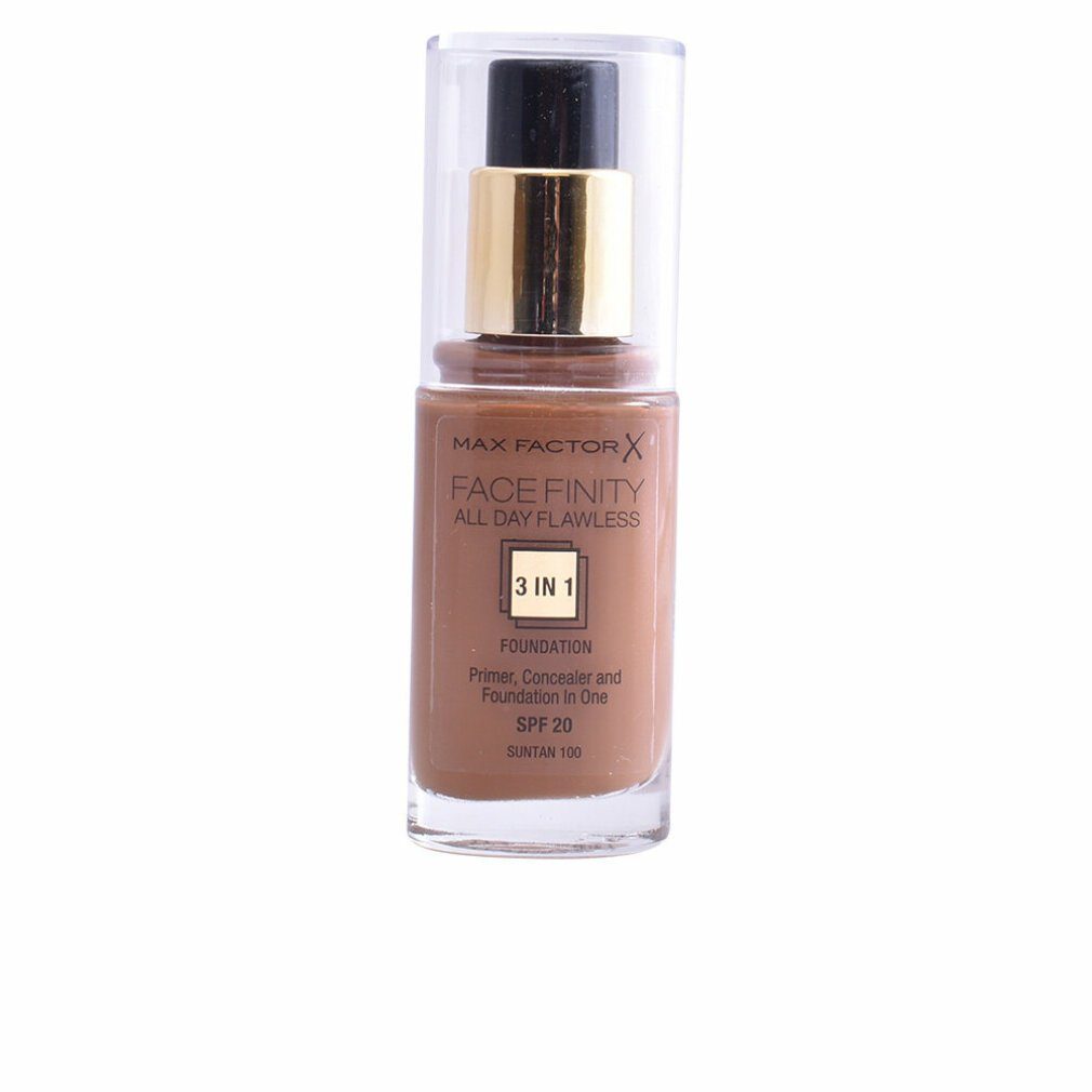 MAX FACTOR Foundation Facefinity 3In1 Primer Concealer And Foundation Spf20 100 Suntan 30ml