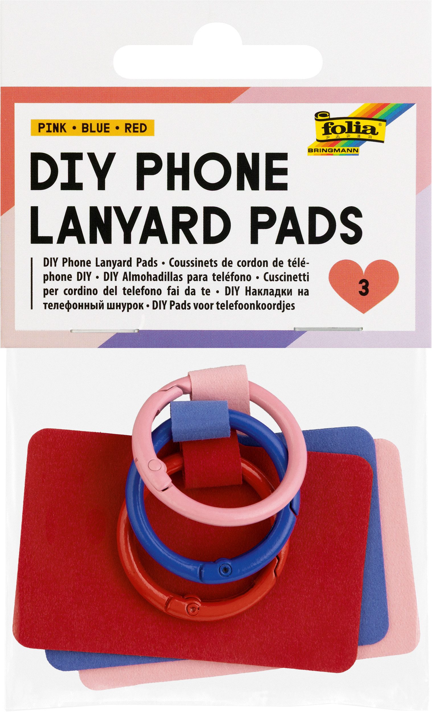 Folia Schmuckset Handyketten Ringhalterung "Colorful", 3 Stück