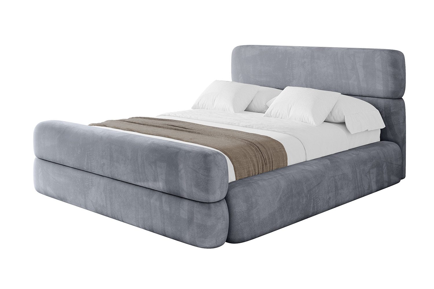 ALTDECOR Polsterbett ENORA-Z (Polsterbett mit Bettkasten und Lattenrost, Boxbett ohne Matratze), Doppelbett mit Stauraum, Bett mit Kopfteil