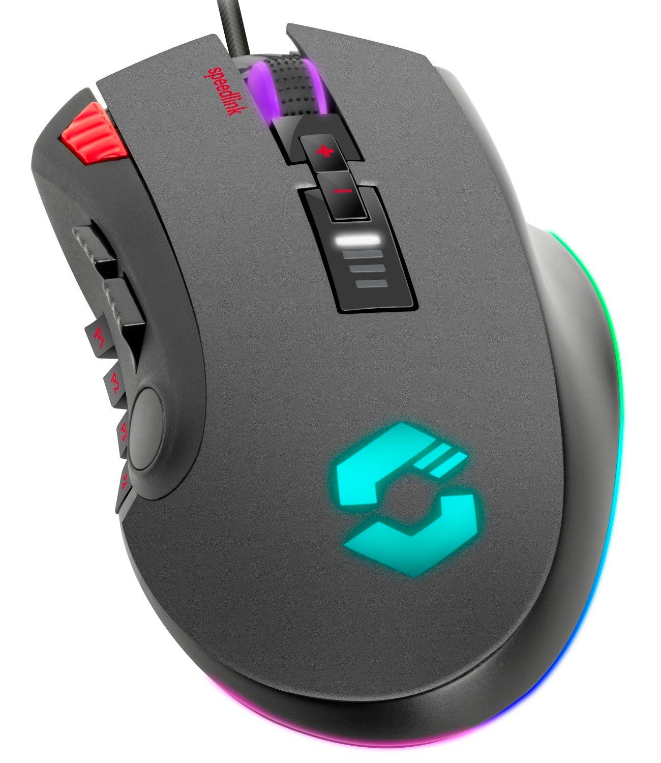Speedlink TARIOS RGB USB Profi Gaming Maus Mouse Makros Gaming-Maus (1.000Hz, 12 programmierbare Tasten Lichteffekte 24.000dpi LED Beleuchtung) – Bild 5 von 5