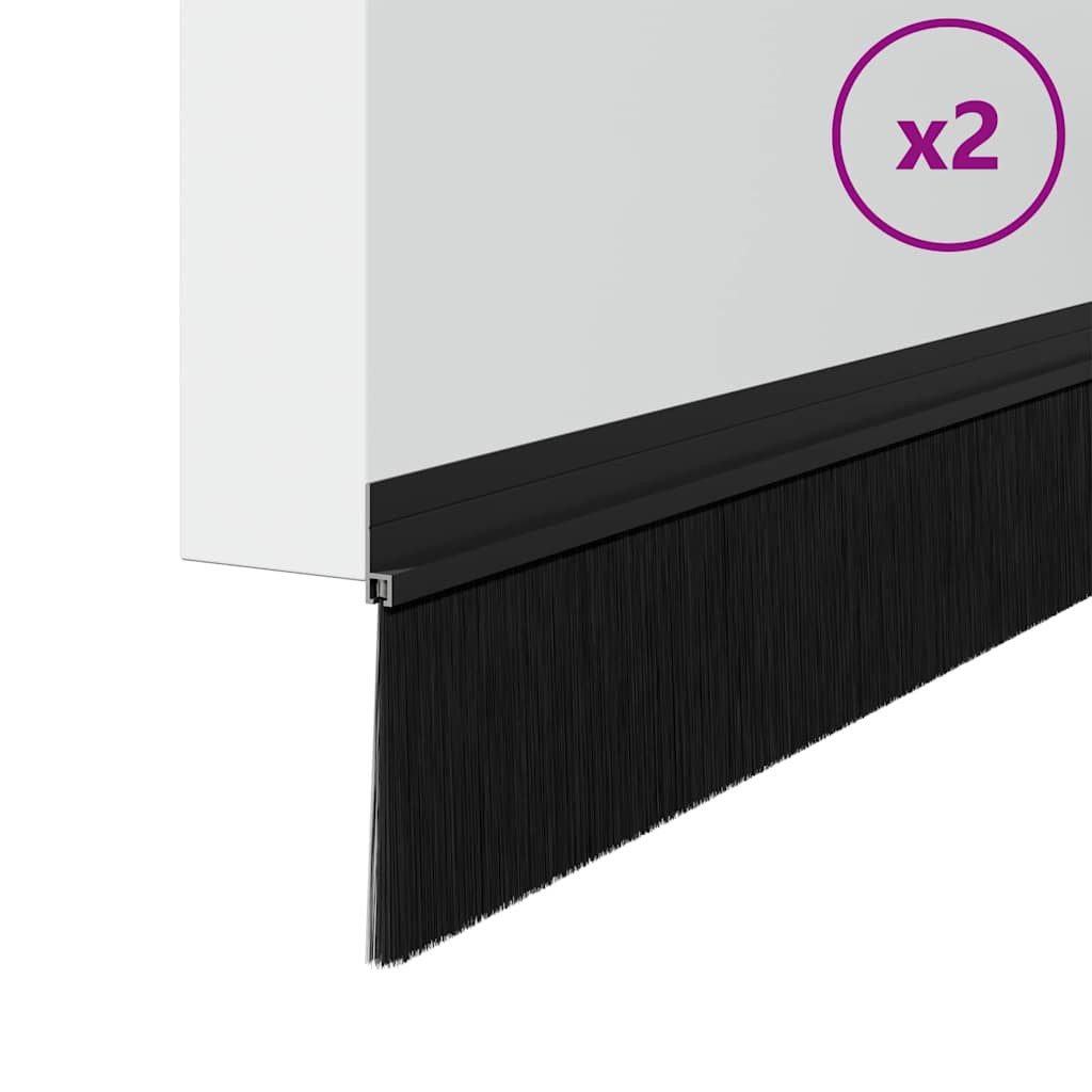 vidaXL Türbeschlag Selbstklebende Türbürstendichtungen 2 stk. Schwarz 100 cm (2 St)
