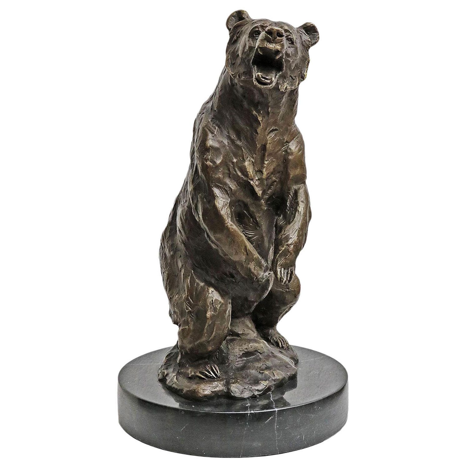 Aubaho Dekoobjekt Bronzeskulptur Braunbär Grizzly Bär Bronze Figur Skulptur Antik-Stil 3