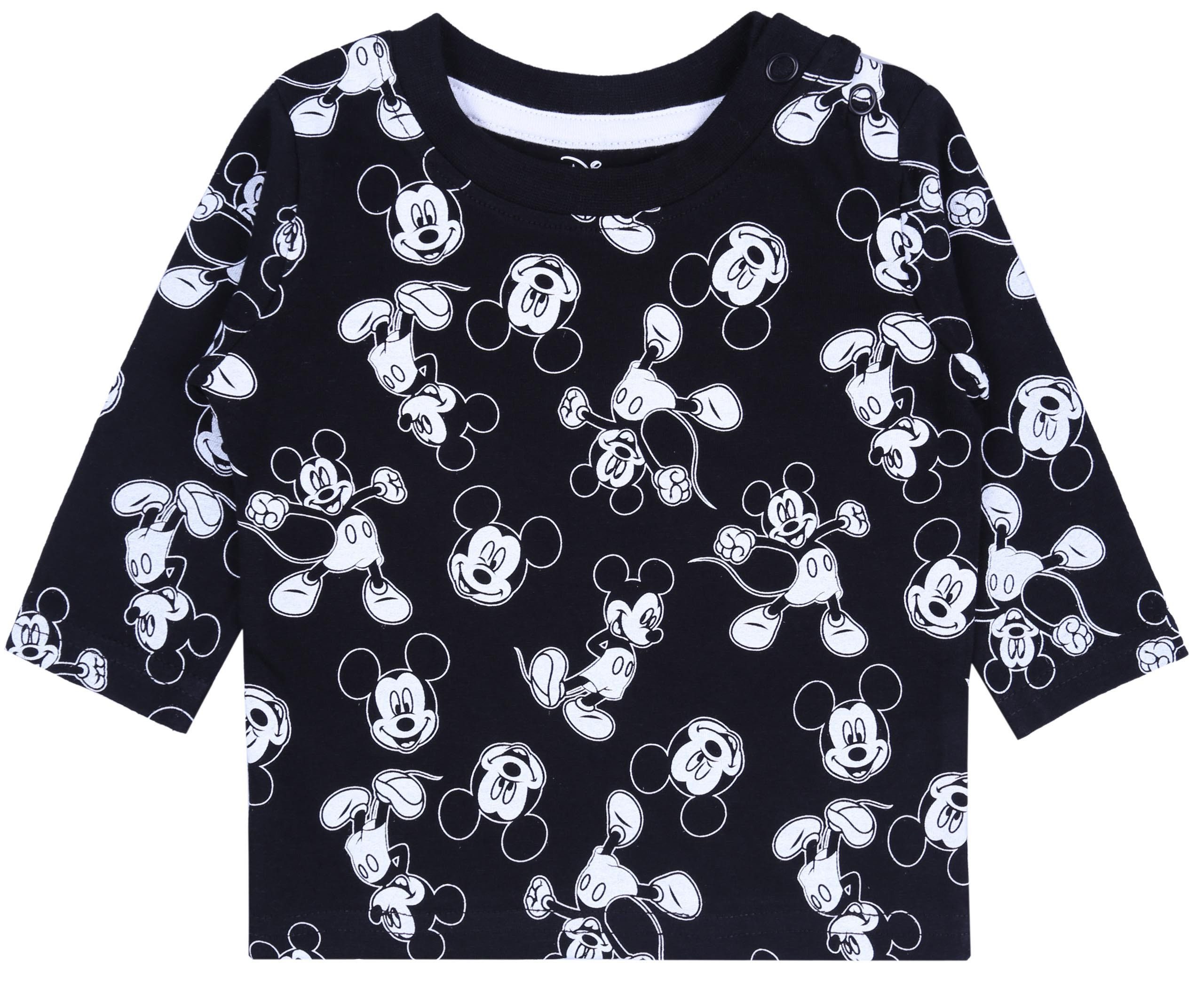 Sarcia.eu Blusentop 3xSchwarz-weiße Langarmshirts für Baby Mickey Maus DISNEY 12-18 Monate